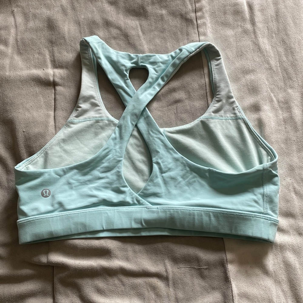 Lululemon sports bra light blue size 10